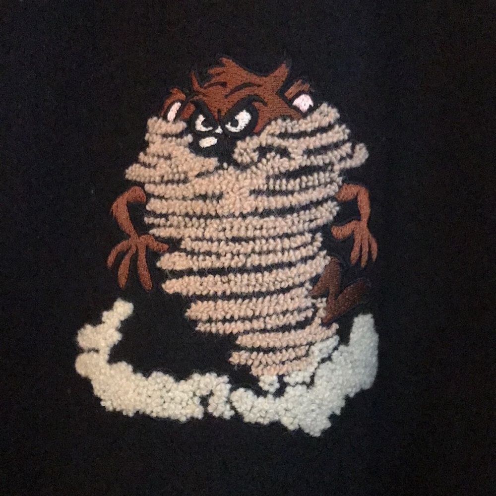 Warner Bros Tasmanian Devil Varsity Jacket Black - Picture 5 of 14